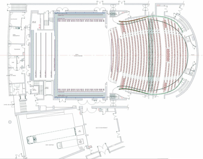 Plan de niveau, niveau RDC salle de L’Horizon - Document © Ville de Clermont-Ferrand