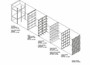 Axonométrie du traitement acoustique de la grande salle - Document © Fres Architectes