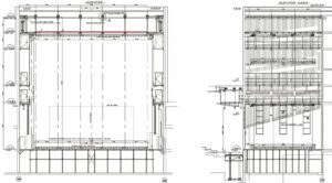 Plans de coupes de la grande salle - Document © AMG Féchoz