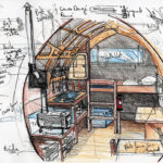 Esquisse de l’intérieur de la cabane pastorale - Document © Pôle Éco Design