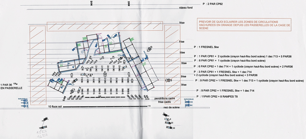 Plan de feux sans les faces - Document © Baro d’evel