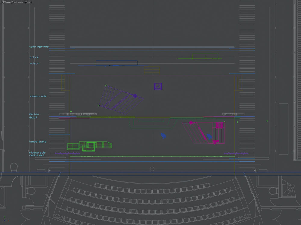 Tableau 1, implantation du décor - Document © B. de Lavenère