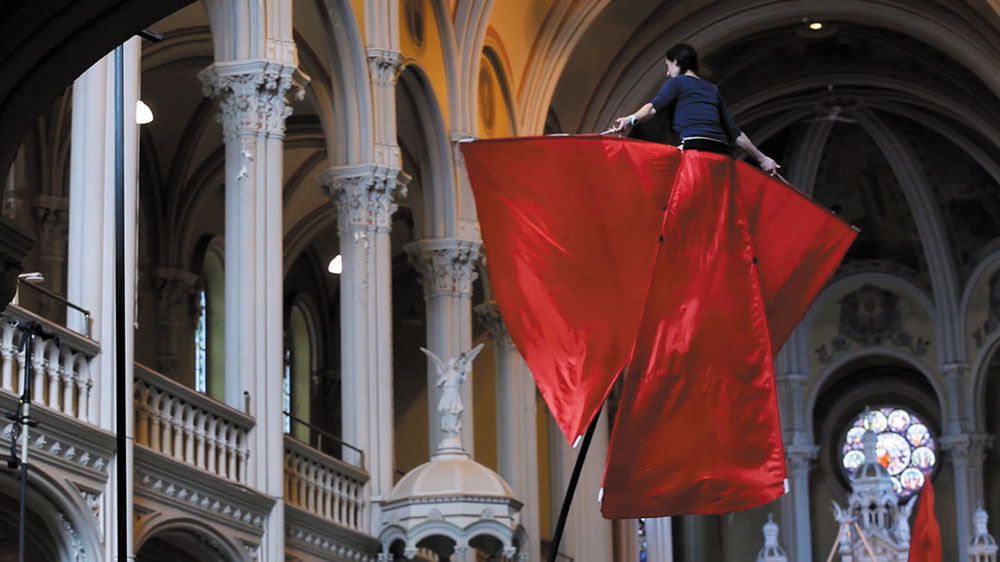 Répétitions dans l'église Saint-Charles-de-Limoilou - Photo © Machine de Cirque