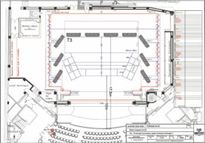 T3a : 10 réflecteurs, grand proscenium, gradin d'orchestre, élévateur Y - Document © BE Théâtre des Champs-Élysées