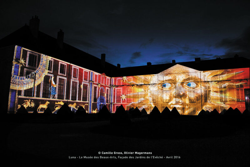 Luna, musée des Beaux-Arts, façade des Jardins de l’Évêché, avril 2016 - Photo © Camille Gross, Olivier Magermans