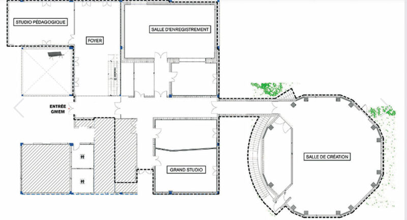 Plan des espaces de résidences - Document GMEM Marseille