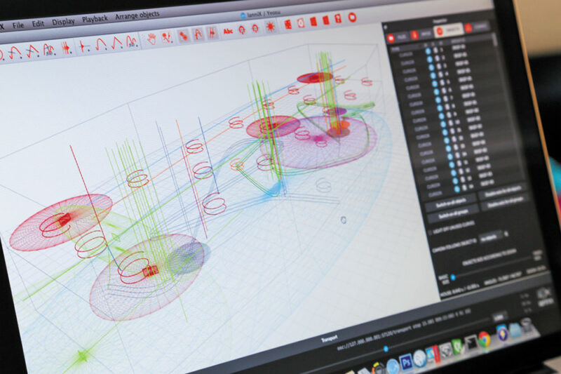 IanniX, spatialisation sonore 3D - Exposition internationale Yeosu, Corée du Sud (2012) - Photo © Charles de Meaux, Thierry Coduys, Guillaume Jacquemin et Michel Deluc