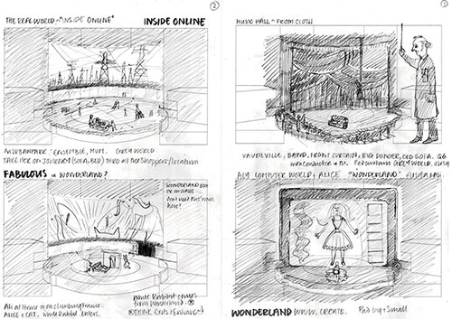 wonder.land, storyboard - Document © Rae Smith - 59 Productions