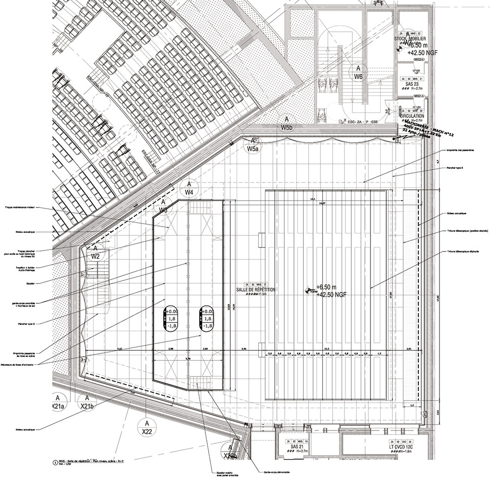 Plan de niveau, paroi commune salles GSA et MHS17 - Document © dUCKS ...