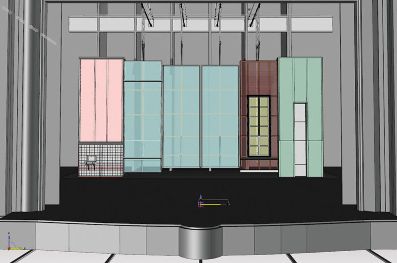 Vue 3D du décor en mouvement - Document © Comédie-Française