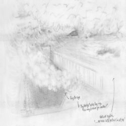 Fog Bridge #72494, San Francisco, 2013 - Esquisse © Fujiko Nakaya