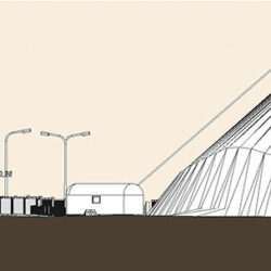 Coupe du Nouveau Centaure, façade Est - Document © Michel Sellam Architecte