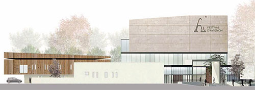 La façade est avec l’accès public - Document © Architecture Maria Godlewska