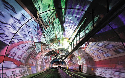 Anamorphose, Skertzo, tunnel de la Croix-Rousse “modes doux” - Photo © Muriel Chaulet