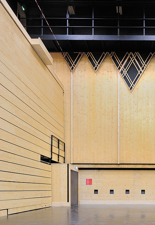 Élévation au niveau du fond de salle