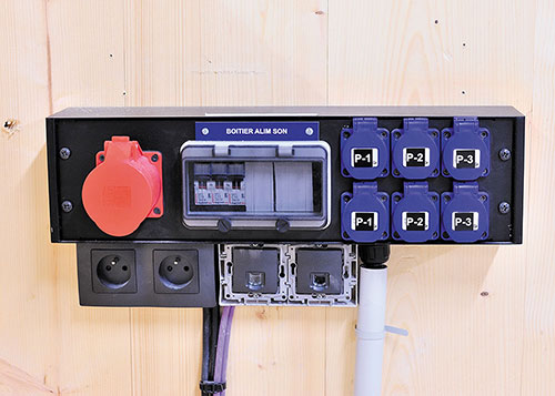 Connectique en régie principale dédiée à la régie avancée (salle haute)