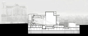 Coupe longitudinale du théâtre - Document © agence Babin+Renaud
