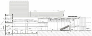 Coupe transversale avec la petite salle - Document © Blond&Roux architectes