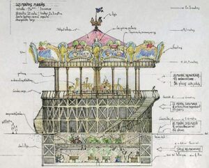 Le carrousel des Mondes marins - Dessin © François Delarozière