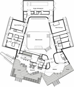 Plan niveau 0 - Document © Herault-Arnod Architectes