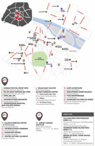 Plan de situation avec les principaux lieux d'accueil des scènes du festival