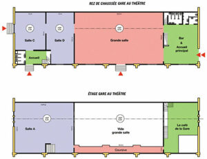 Plan des deux niveaux - Document © Gare au Théâtre