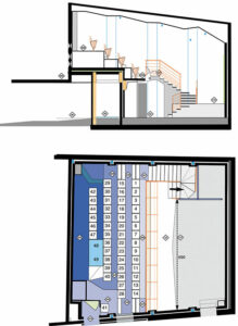 Salle 2 : plan de détail du balcon
