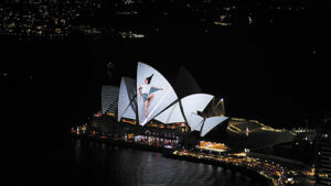 Lighting of the Sails, projections sur la façade de l'Opéra de Sydney - Photo © Urbanscreen