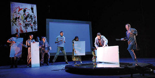 Vue du spectacle L’Atelier du peintre - Photo © Jacques Peeters - Cirque Plume