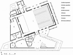 Plan RdC avec distribution des espaces - Document © DR