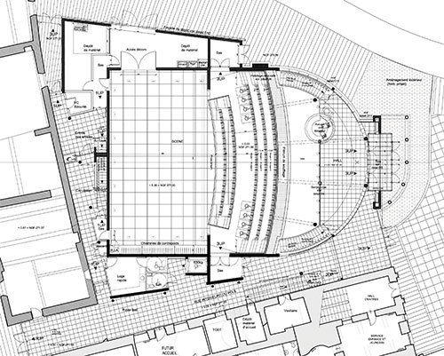 Plan RDC du Théâtre municipal de Cusset - Document © Agence Maria Godlewska