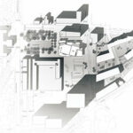 Implantation urbaine du Nouveau Théâtre au seing du “quartier de la mairie” - Document © Dominique Coulon, architecte