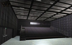 Vue de la salle en gradin et de la régie, petite salle Théâtre National de la Colline - Photo © Jean-Michel Platon