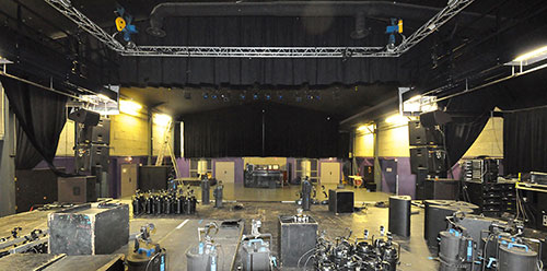 La salle et la scène en cours de montage, vue du fond de scène