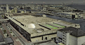 Vue aérienne du site avec l’Alvéole 14 - Photo © Adrian Konig
