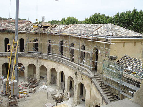 Vue des travaux du Théâtre de l’Agora - Photo © Agence Arscènes