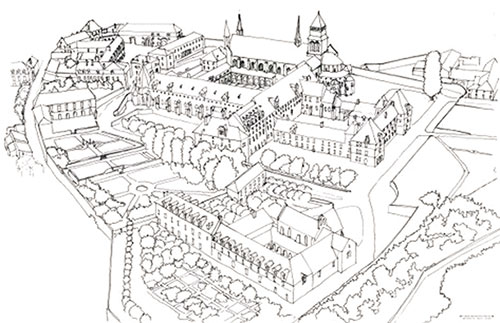 Dessin de l’abbaye de Fontevraud - Document © CCO
